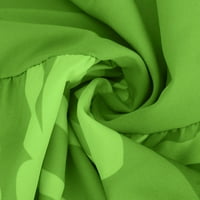 Ženska casual salon haljina ruffle Ispis V-izrez rukavac Comfy maxi haljina za plažu zelena veličina