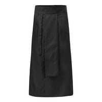 Muški modni škotski stil Retro Solid Džepne suknje sa džunkom Crni XL