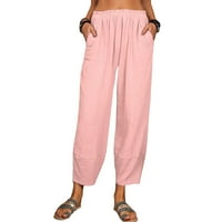Voncos ženske hlače Ležerne prilike - labavo široke noge modne pantalone za žene ružičaste veličine