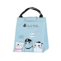 VerPetridure Crtani Cartoon Cat Portable Obrok Torba za ručak Ručak Bo Bag Picnic Bag