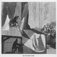 Robert Houdin. Nfrench mađioničar. Graviranje drveta, 1877., objašnjavajući jednu od Houdinovih iluzija. Poster Print by