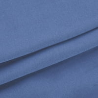 WAVSUF ženske setove plus veličine dugih rukava i hlača V-izrez Čvrsta zimska plava dukseva veličine veličine l