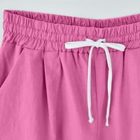 Žene Ljetne kratke hlače Čvrsta boja elastični struk pet bodova Kratke dame udomi plus size pamučne