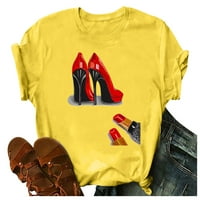 XYSAQA Ljetni vrhovi za žene Dame vrhovi i bluze Ženska cvjetna grafička grafička majica kratki rukav