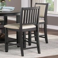 Cosotower prekrasna crna boja drvena kontra visine stolica postavljena bež boja teksturirane tkanine