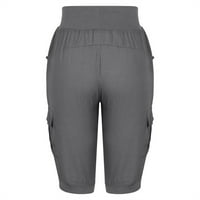 Capri pantalone za žene Ljetne crteže teretni hlače elastični struk casual capri joggers labavi ravne