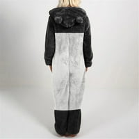 Aaiyomet Jumpsuits za žene Dressy rukava s kapuljačom tople kombinezone Pajamas casual zimsko toplo