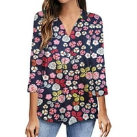 Zodggu Womens Tuc Bluze za bluze za trendy ponude Plaža Labave Ležerne prilike Dnevna bluza Moda Dame