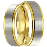 Larsso & Co Njegov i njen od nehrđajući čelik vjenčani prsten koji odgovaraju pojasevima za parove muškarci