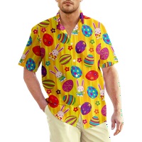 Sretan Uskršnji muški košulja tiskanje plaže Kids Kids Style Hawaiian Boys Majica Moda Rever Jednosmjerni