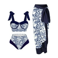 Ženski kupaći kostim plus floralni podložni kupaći kostimi i prikrivanje haljine za plažu