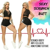 Žene seksi teksturirane joge kratke hlače visokog struka Trgovinske kratke hlače Sport ruched guzica
