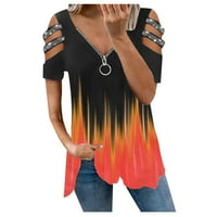 FOPP Prodavač Žene Ljetne majice Kratki rukav V izrez Tunika sa patentnim zatvaračem hladnim ramenima