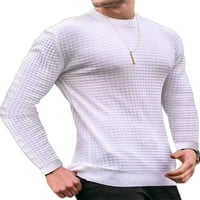 Prednjeg swwalk majica s dugim rukavima za muške ležerne dukseve posade izrez zimski vrhovi bluza bijeli