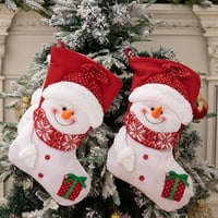 Zruodwans Božićne čarape Kapacitet Božićne čarape sa Santa Claus Snowman Crtani Dizajn Svečane Xmas