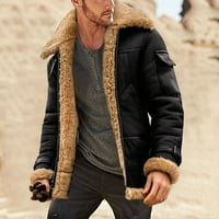 Muška dukserica plus veličine rever ovratnik dugih rukava kožna jakna vintage stil zgušnjavati zimski