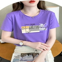 Ljetna majica Pismo Ispiši kreativne pamučne majice za dno, žene o-vrat casual korejski stil ženski