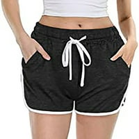 Cacommmark PI hlače za žene na klirensu casual kratki zavoj visoki elastični struk joga pantalone tamno