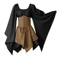 Plus veličina haljina za žene za trube irska košulja haljina s korzetom Tradicionalna haljina Gothic
