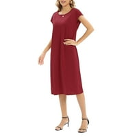 VALCATCH ženski kratki rukav kratki rukav Dress Casual obična jednostavna haljina za majicu