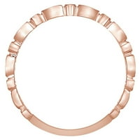 0. CARAT Okrugli prirodni dijamantni zaručnički prsten za angažman 14K čvrstog ruža Zlatna prstena veličine