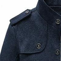 Kaputi za muškarce i zimske kapute Čvrsta boja sa šljokicama za stalak za ovratnik s dugim rukavima