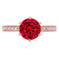 1.71ct okrugli rez ružičasti simulirani turmalin 18k ružičasti ružin zlato graviranje izjava bridalna godišnjica angažman vjenčani prsten veličine 8