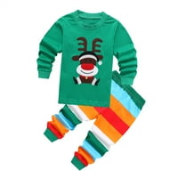 Baby Boys Casual Outfit Sets pidžama za djevojke Božić Santa Xmas pidžamas Set Modna mališana za spavanje