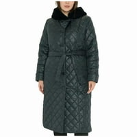 Ženski kaputi Zimske uštede dugih rukava džep sa kapuljačom Čvrsta zelena gornja odjeća xxl