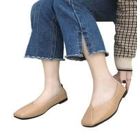 Sanviglor Womens ravne cipele s kliznim cipelama na casual kvadratnim nožničkim stanovima Radne lagane