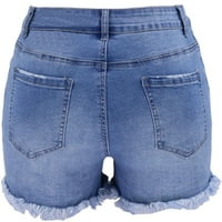 Modni ženski džep čvrste traperice traper hlače ženska rupa do dna ležerne kratke hlače Ženske kratke hlače svijetlo plave s