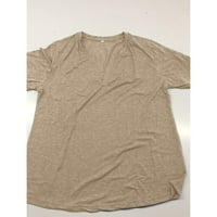 Ženske plus veličine vrhovi V izrez T-majice Bluze Casual Soft Flowy Tunika Majica u boji za žene Chaki