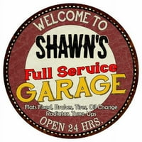 Shawn's Full Service Garage 12 Okrugli metalni znak Man Cave Décor 200120037229