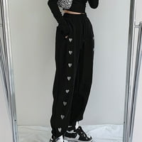 DMQQUPV ženska haljina za ispisane žene duge casual široke struk hlače modne casual pantalone za žene