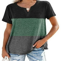 Majica Capreze za žene Majica kratkih rukava V izrez Ljetni vrhovi Casual TEE SPLICED TUNIC BLOUSE PURPLE XL