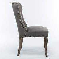 Luksuzne baršunaste stolice za ručice Wingback Tufted Accent stolica sa visokom naslonom od drva u obliku