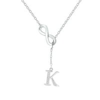 YUBNLVAE Ogrlice Privjesci Priključci u obliku resel srebrne početne ogrlice za žene srebrne ogrlice za žene A Z abeceda Početne ogrlice za nakit za tinejdžere
