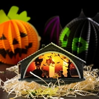 Halloween Mala kuća ukras LED lagana kuća za svijeće ukras