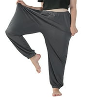 Avamo dame prozračne grede noge yoga hlače harem baggy dno žene visoko struk sportske pantalone sive