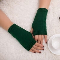 Wendunide Ženska djevojka pletena ručna ruka tople zimske rukavice mekana topla Mitten AG vojska zelena
