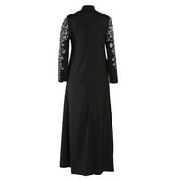 Ležerna haljina za ženske haljine kaftan arapski jilbab abaya čipkasti šivanje maxi haljina