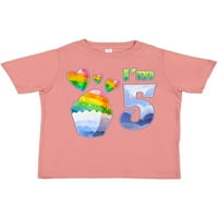 Inktastic Ja sam rođendan Rainbow Cupcake sa srcima Poklon majica malih dječaka ili majica Toddler