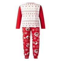 Božićne pidžame za porodicu, slatka jelena snježna pahuljica tiska i pantalone Početna Set odjeće