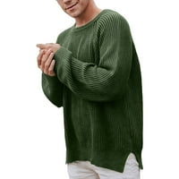 Outfmvch džemperi za žene jesen i zimski pulover dugih rukava Čvrsto kardigan džemper ženske vrhove pad vrhova za žene Ženske zbojene vojske zelene boje