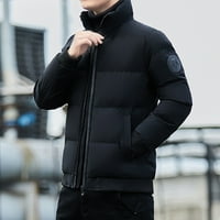 Guvpev muški zimski povremeni patentni džepni jakni plus niz zadebljane jakne jakne - crni xxl