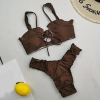 Nova tiskana bikinija tanka čipka pune boje 3 boda podijeljene kupaće kostime za žene