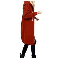 Žene topli patentni zatvarač Otvorene dukseve Dugi kaput jakna