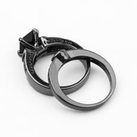Šuplje dijamantni prsten kreativne crne dame ljubavne prstenove crne crne 7