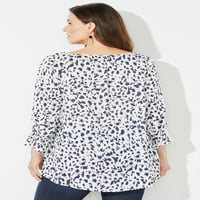 Katarine za ženske plus veličine kukičane rukave seljačka bluza
