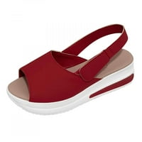 Kuće sandale Žene - udoban ljetni casual poklon za žene Open TOE Wedge Platform Sandals Crvena